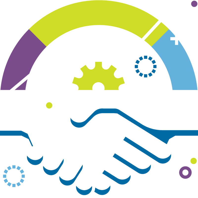 Illustration: Working together handshake